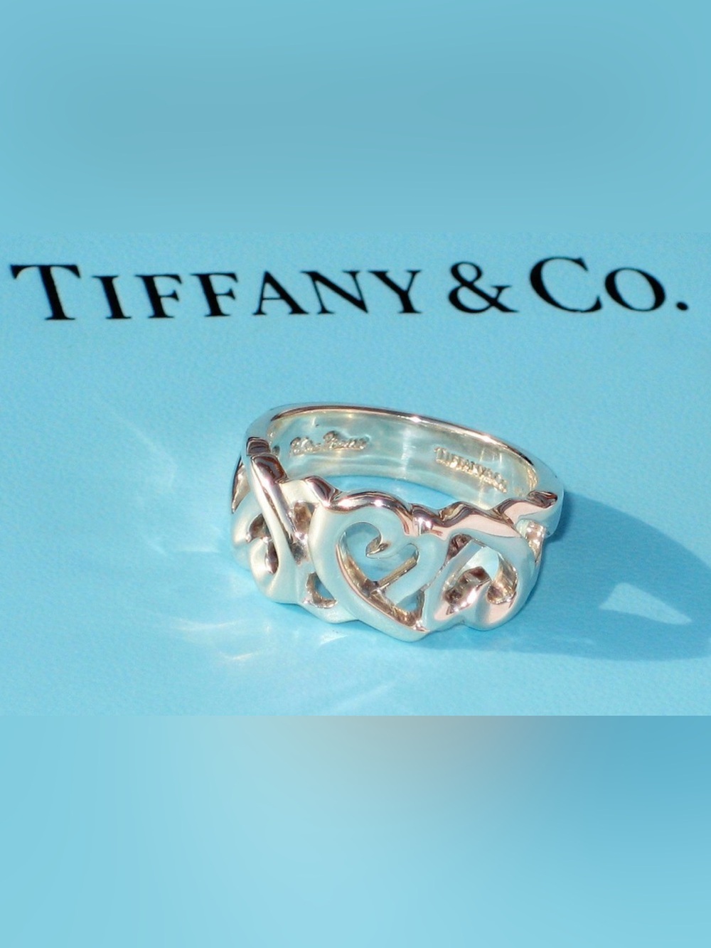 Tiffany & Co. Paloma Picasso Sterling Silver Size 5 Loving Heart Ring